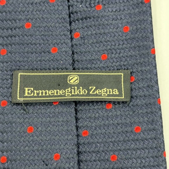 Ermenegildo Zegna Necktie Irregular Men's Twin Tie 100% Silk Made In Italy EUC - Picture 6 of 10